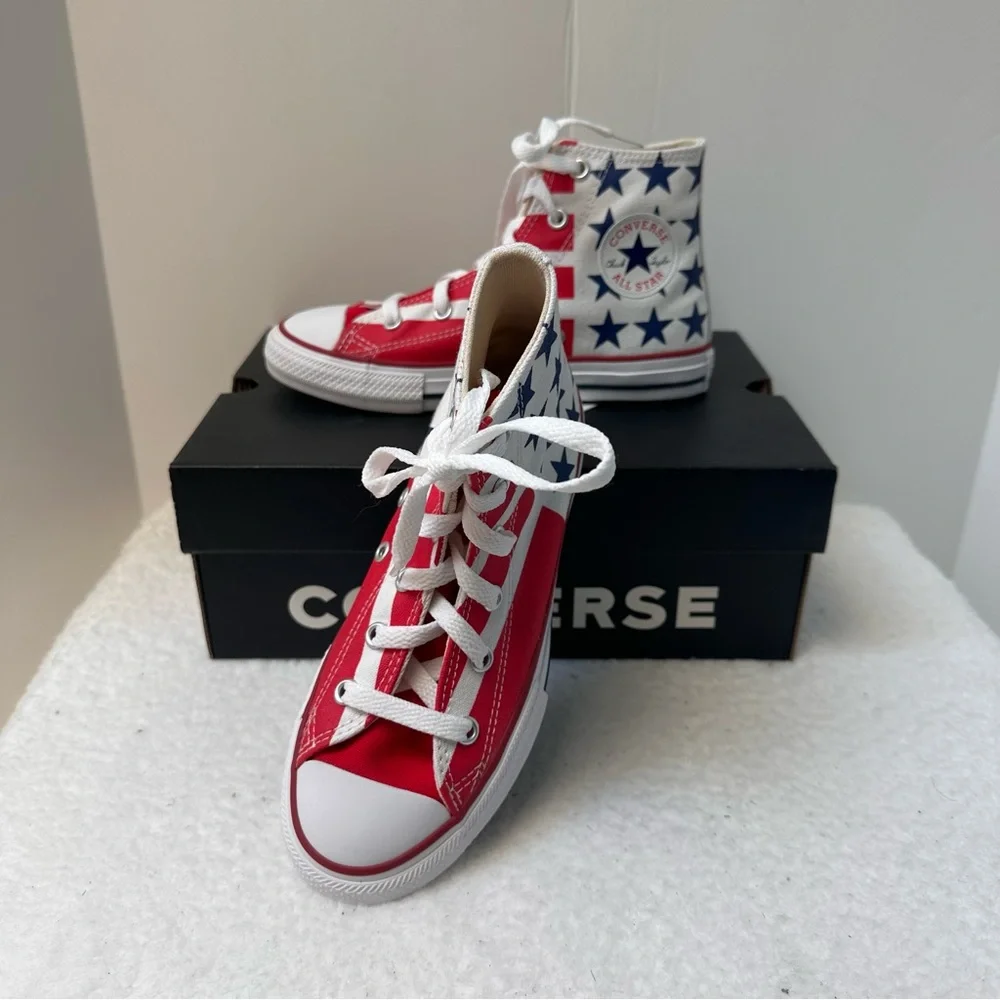 Converse Kids Red, White, and Blue High-Top Sneakers
